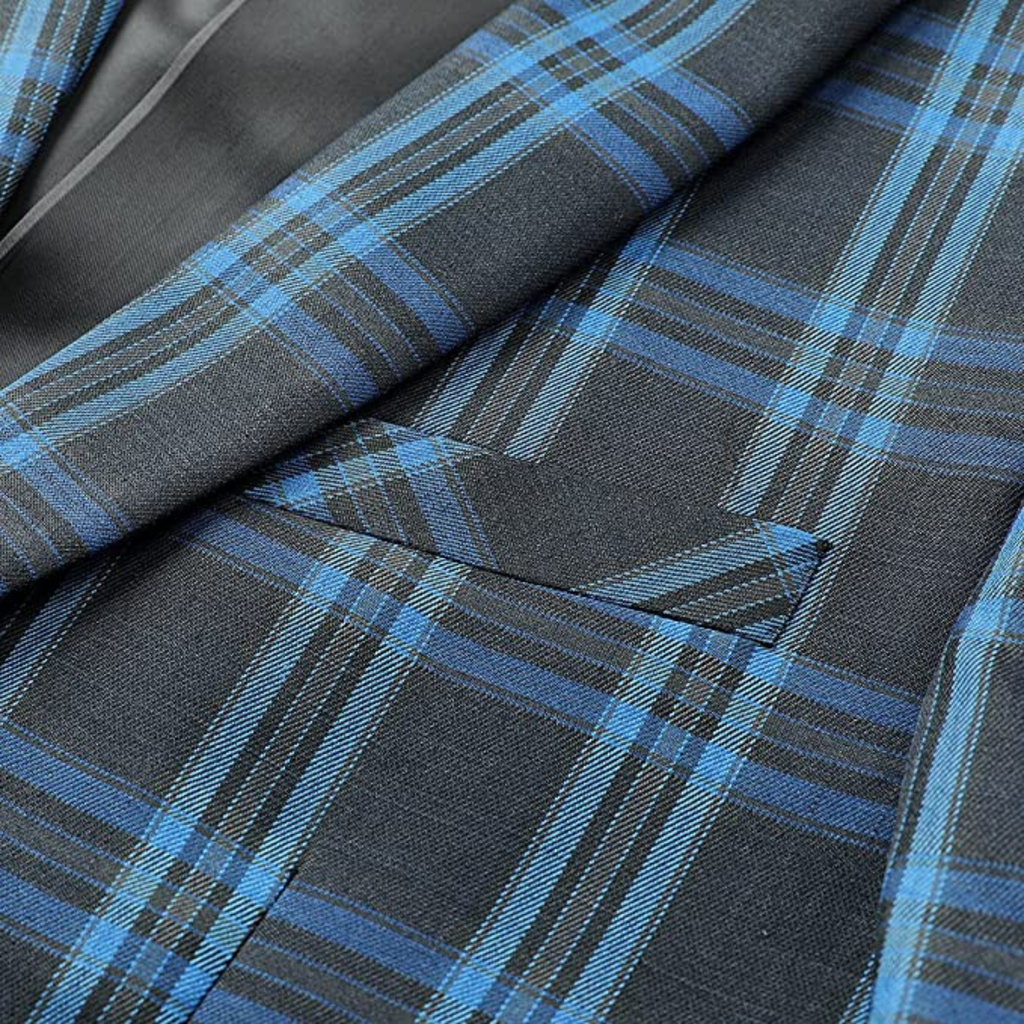 BLAZER A QUADRI BLU/GRIGIO