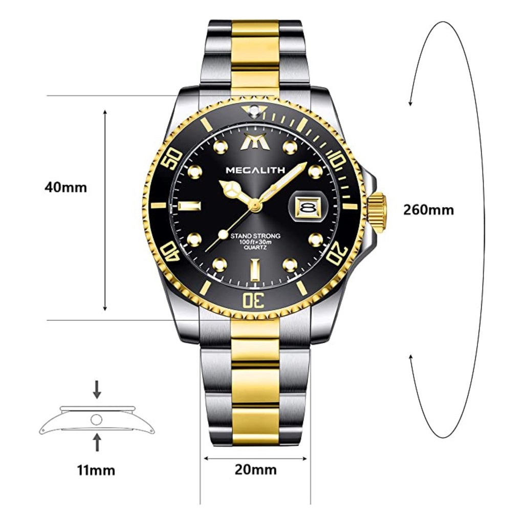 OROLOGIO IN ACCIAIO QUADRANTE NERO