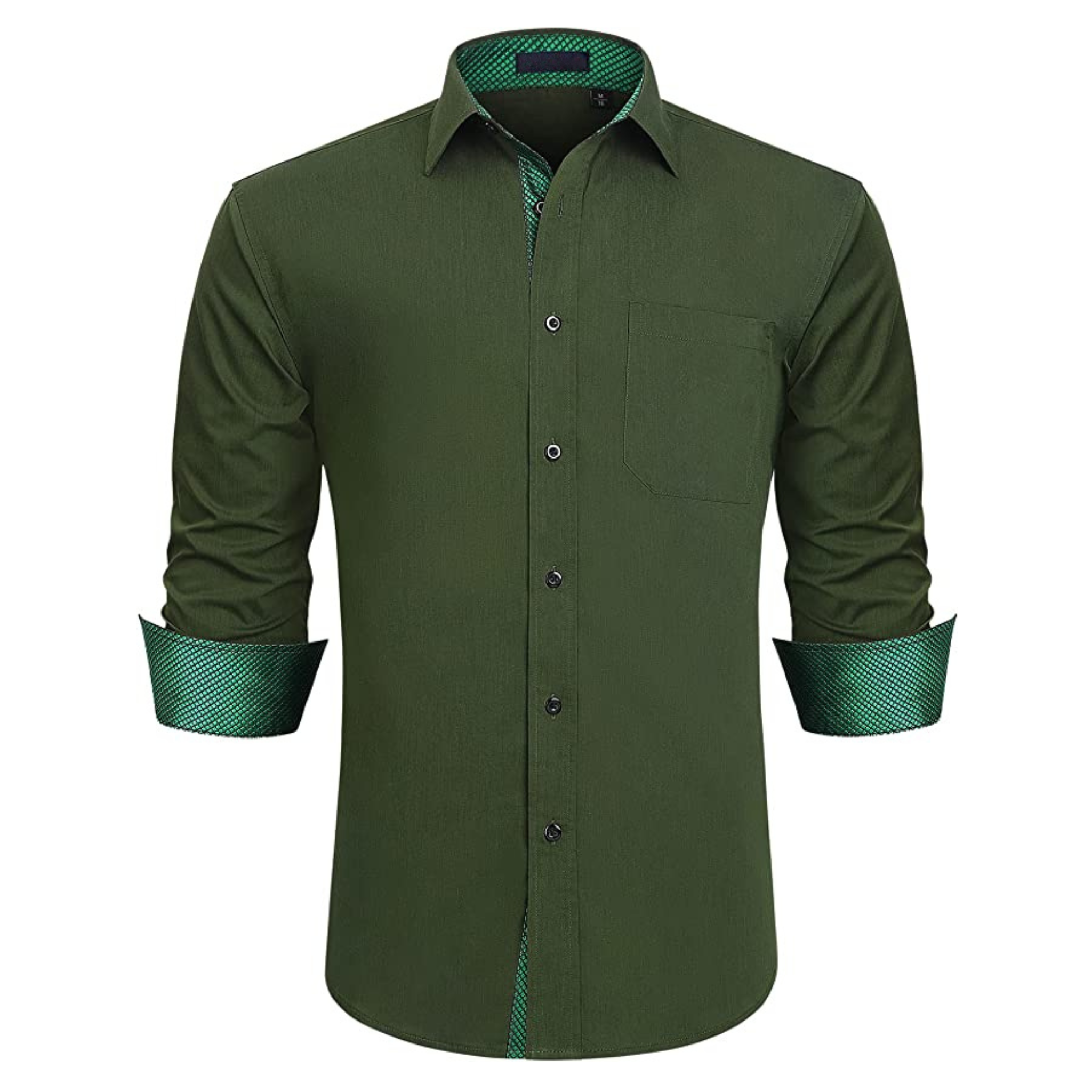 CAMICIA TREVOR FANTASIA BICOLORE VERDE