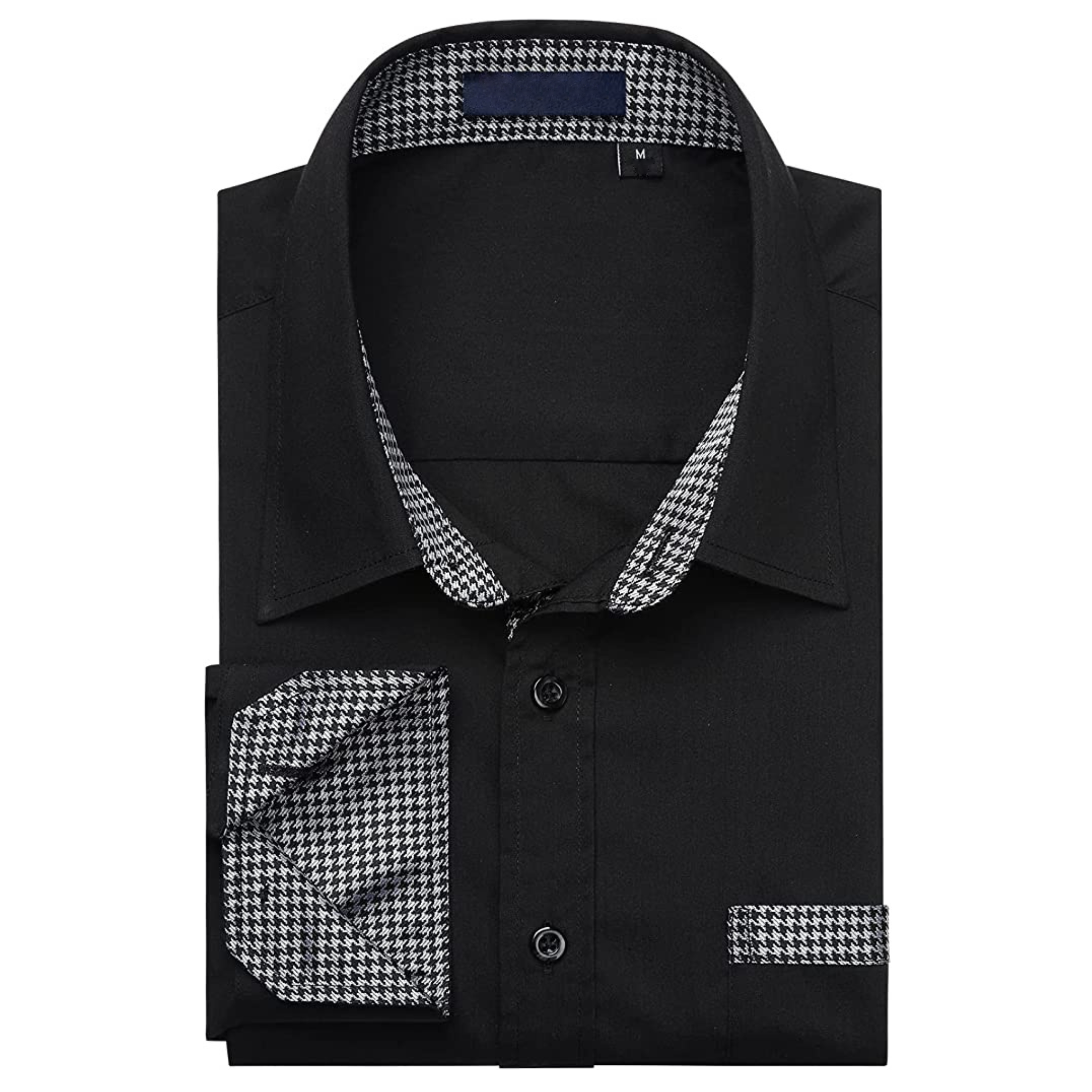 CAMICIA LESTER FANTASIA BICOLORE NERA