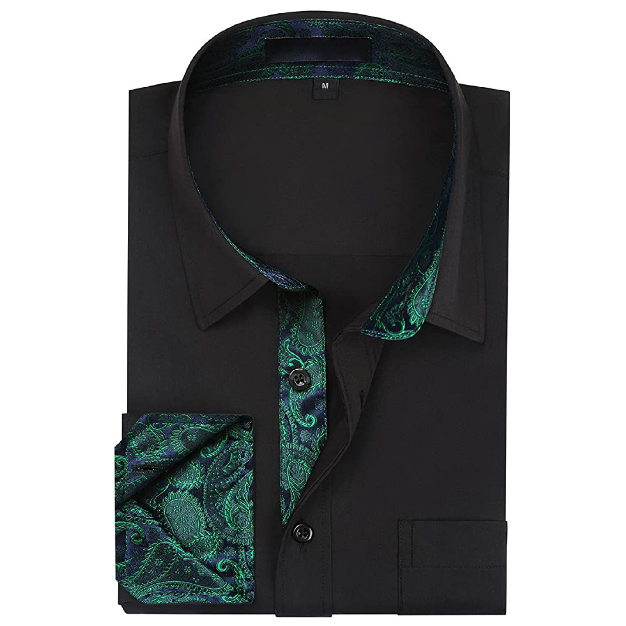 CAMICIA TREVOR FANTASIA BICOLORE NERA/VERDE