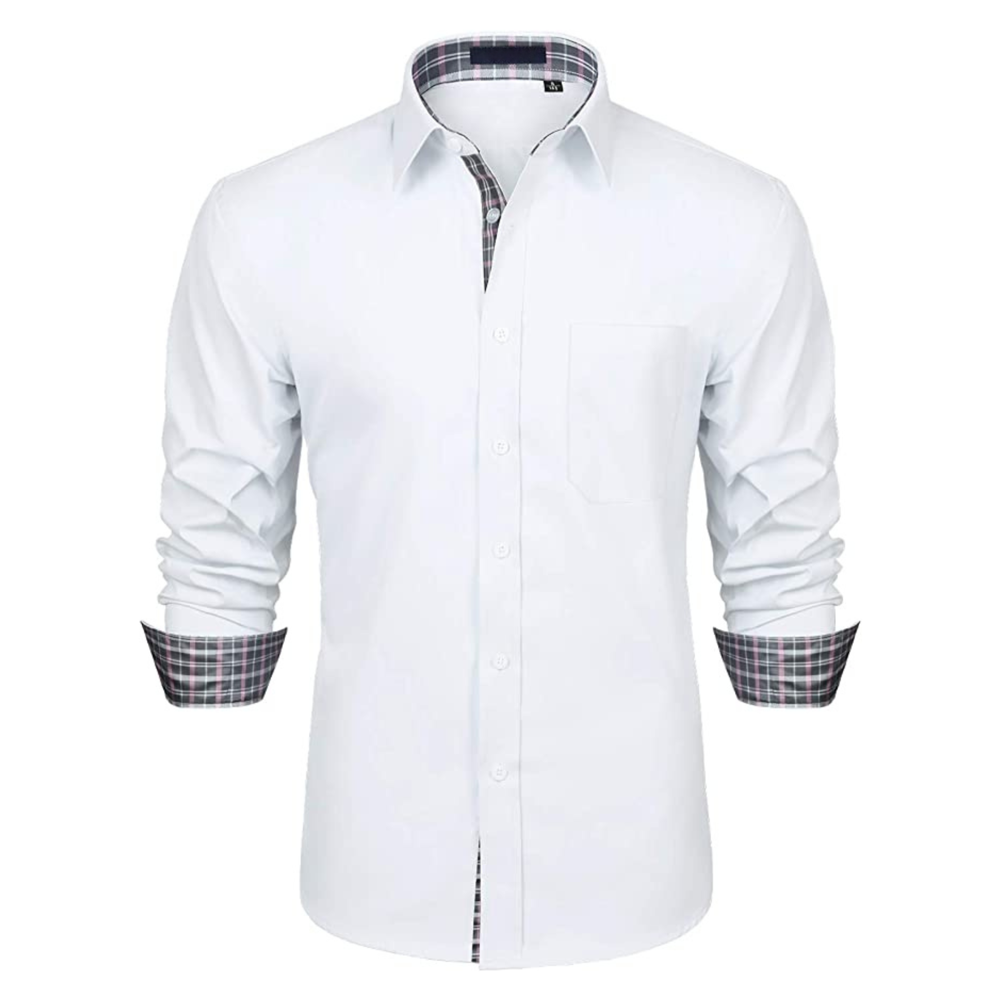 CAMICIA TREVOR FANTASIA A QUADRI BIANCA