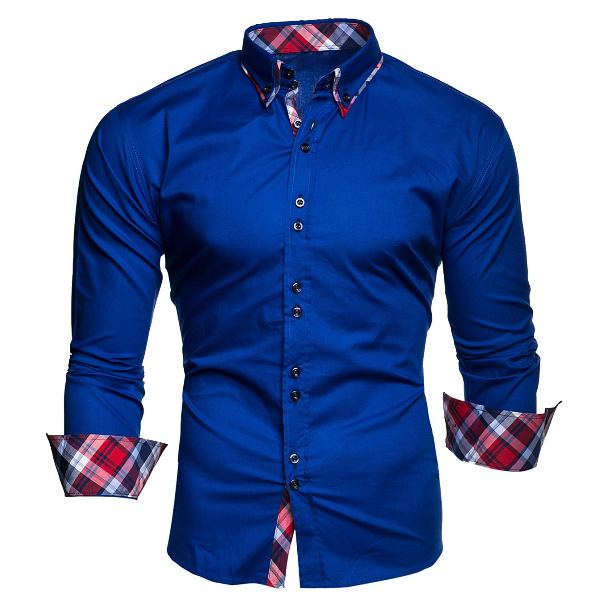CAMICIA ROBY BICOLORE SLIM BLU ELETTRICO (S-6XL)