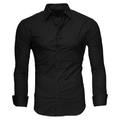 CAMICIA ANTHONY TINTA UNITA SLIM NERA (S-6XL)