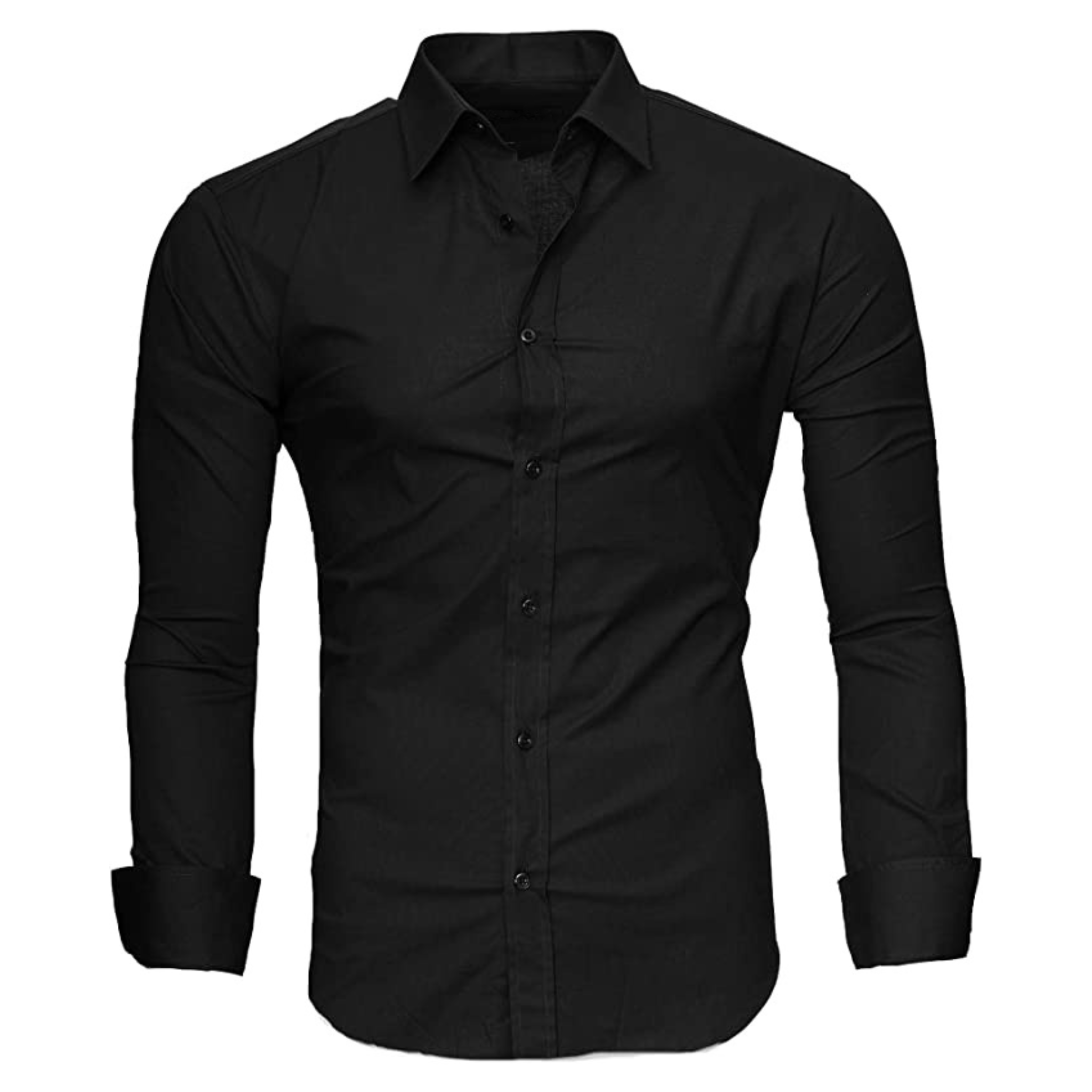 CAMICIA ANTHONY TINTA UNITA SLIM NERA (S-6XL)
