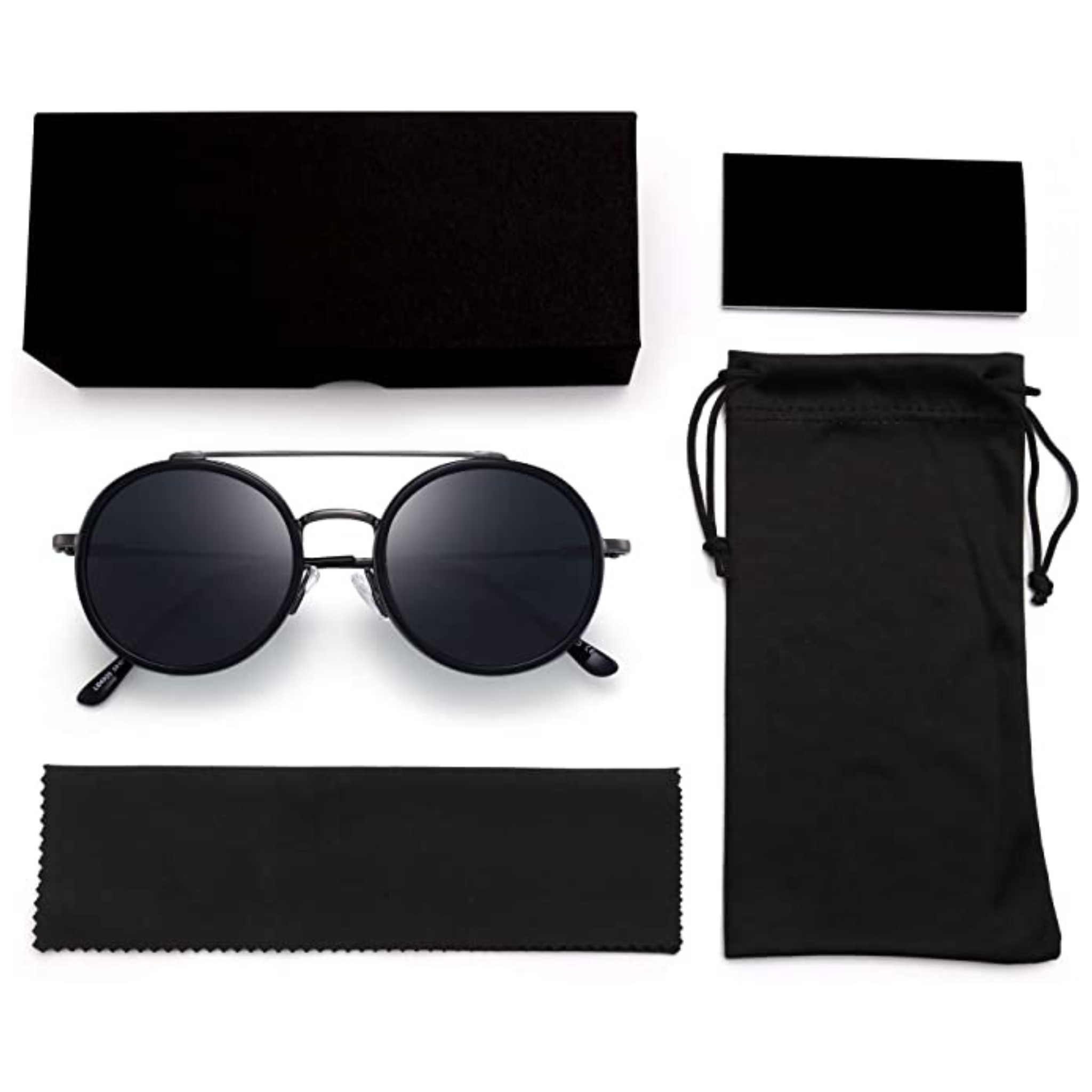 OCCHIALI ROTONDI NERI IN METALLO