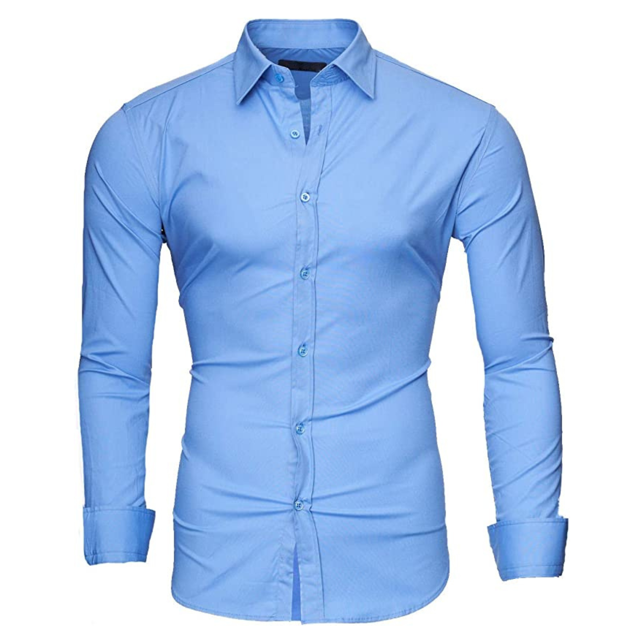 CAMICIA ANTHONY TINTA UNITA SLIM CELESTE (S-6XL)