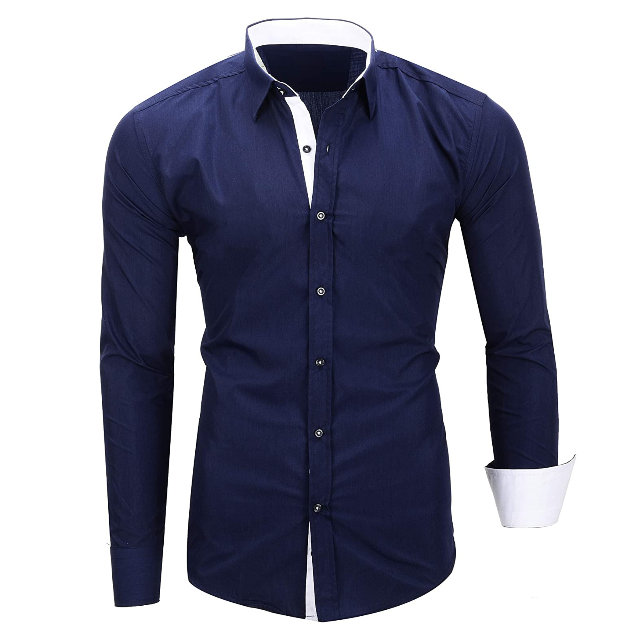 CAMICIA ARTHUR BICOLORE SLIM BLU SCURO (S-6XL)