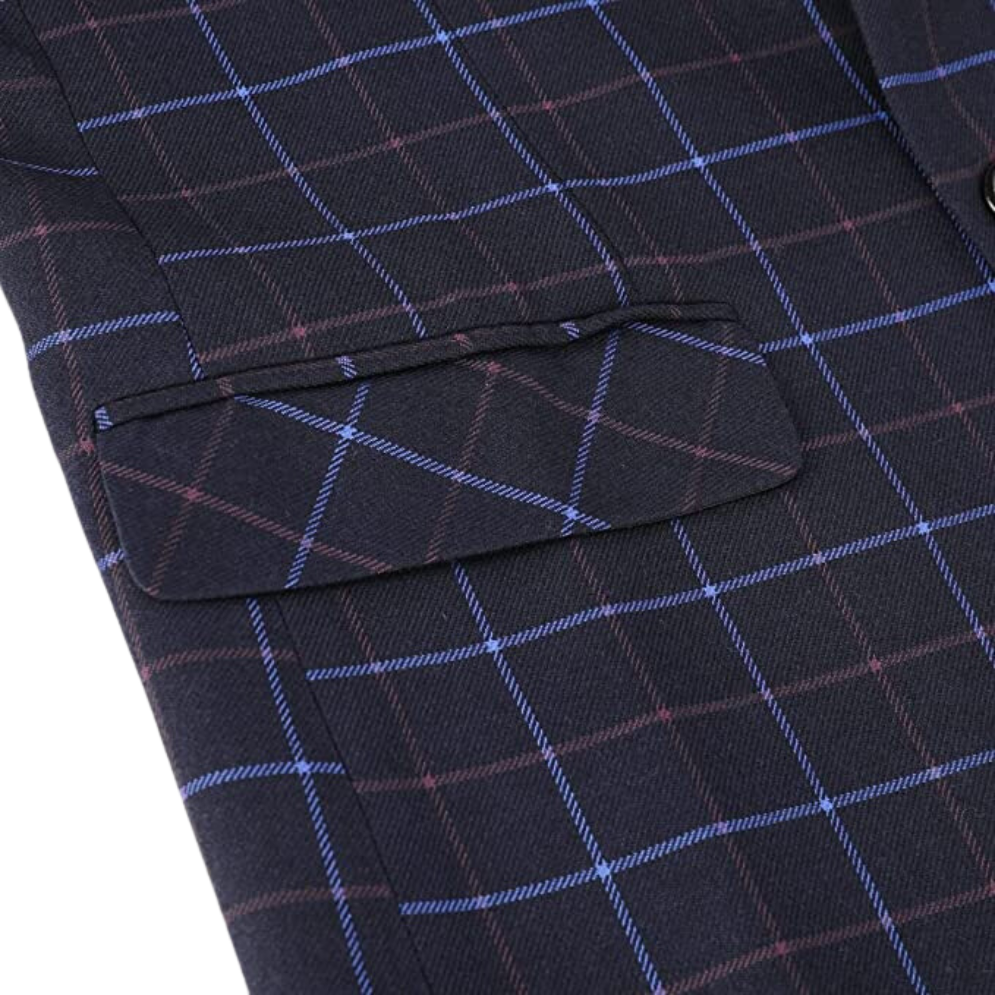 ABITO A QUADRI 3 PEZZI BLU SCURO